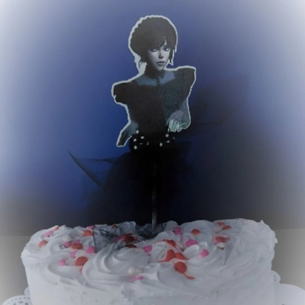 1x mercredi , wednesday ,  cake topper , birthday funny party